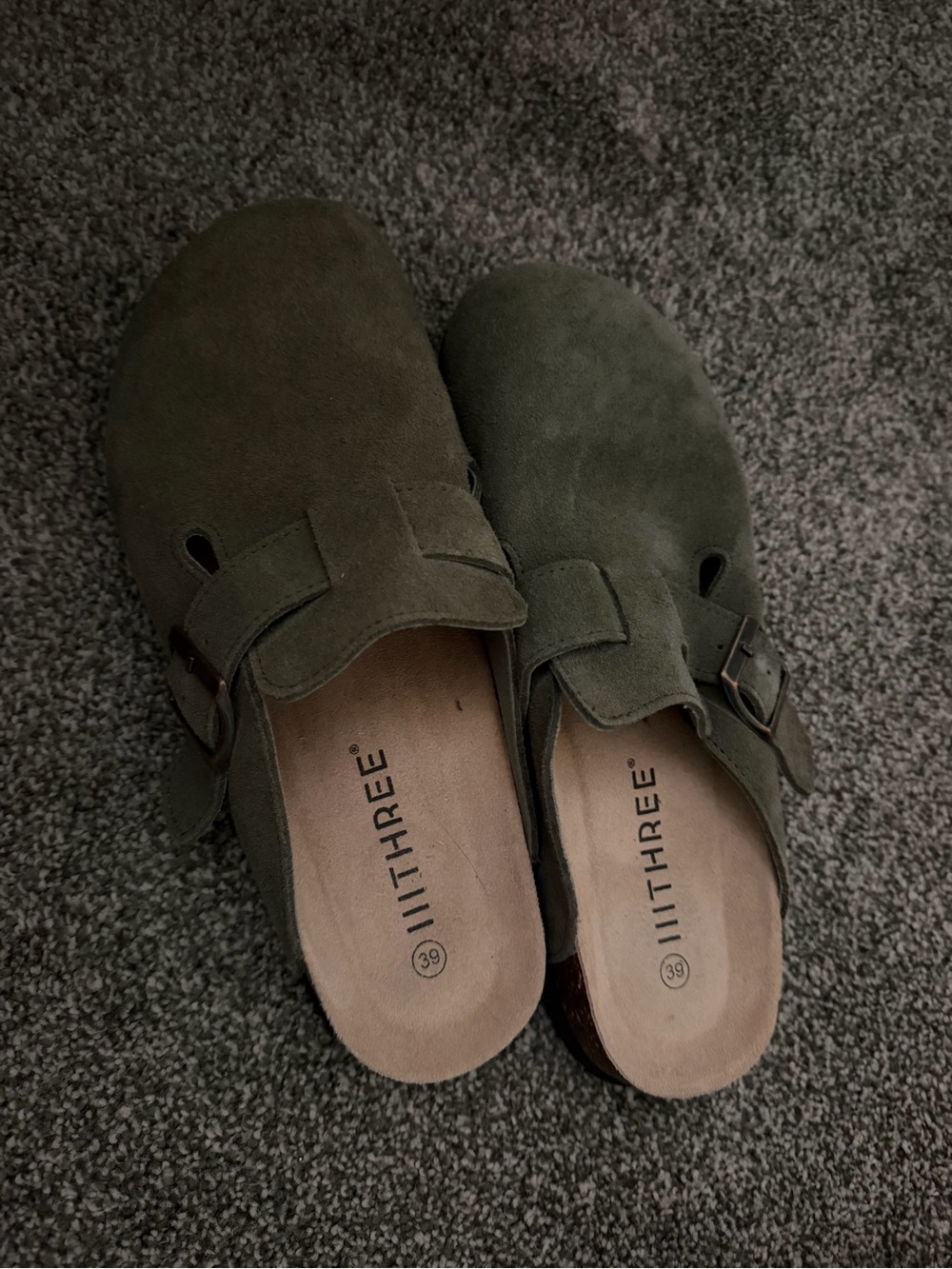 Olive Suede Slip-On Clog for Women